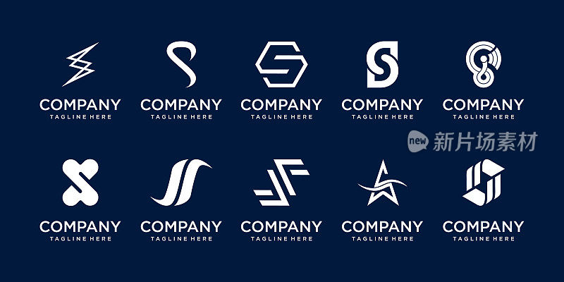 集首字母S SS logo设计模板。商业图标的时尚，运动，汽车。